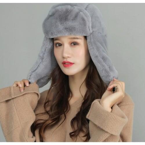 Unisex Winter Warm Earflap Trapper Russian Hat Thicken Lining Snow Skiing Windproof Solid Color Beanies Ushanka Bomber Cap 2020