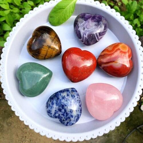 1PC Crystal Love Modern Home Decor Heart Shape Quartz Mineral Crystal Natural Gems Collections Decorations