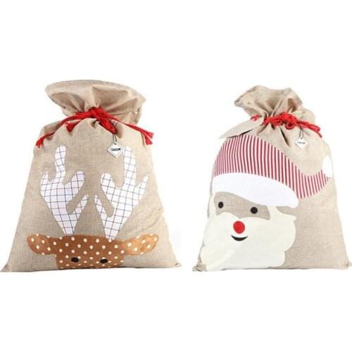 20pcs new arrival popular Christmas santa sack burlap santa gift bags santa sack for Christmas SN2733