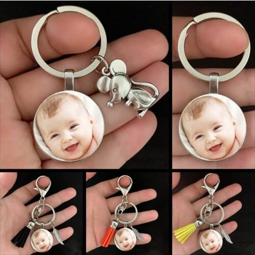 2020 new year mouse custom baby parents mother baby grandparents photo tassel keychain logo custom jewelry family gift