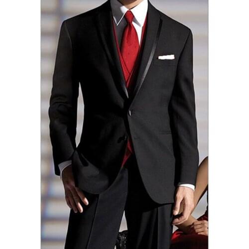 2021 Tailor Made Fashion Luxury Black Blazer Pants Slim Fit Groom Tuxedo For Wedding Dress Party Costume (Jacket+Pants+Vest)