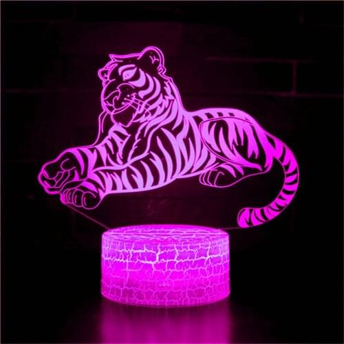 3D night light African wild lion simulation animal tiger elephant movable doll farm animal doll model toy Christmas gift light