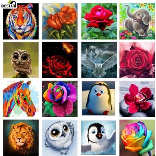 5D Diamond Painting Cartoon Animal Round Diamond Mosaic Home Decoration Embroidery Pattern Embroidery Handicraft New Year Gift