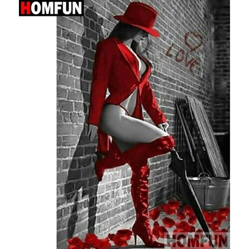 HOMFUN Full Square/Round Drill 5D DIY Diamond Painting "Beauty character" Embroidery Cross Stitch 3D Home Decor Gift A10295