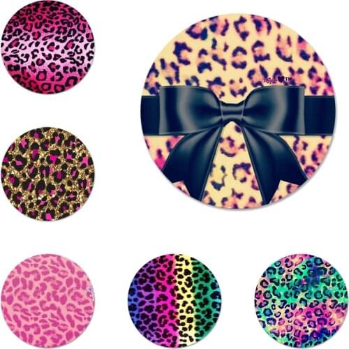 Glitter leopard seamless skins Icons Pins Badge Decoration Brooches Metal Badges For Backpack Decoration