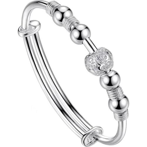 Hollow Bead Charm Bracelet Bangle Fashion Women Adjustable Party Jewelry Gift