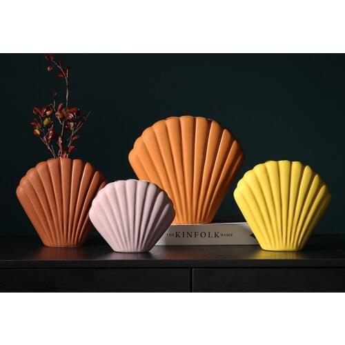 Flower Vases home decoration creative ceramic vase shell artist design decorative artist idea gift for wedding birthday event