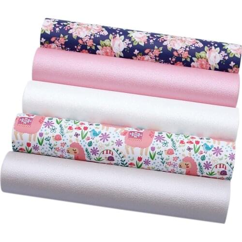 David accessories 5pcs/set 20*33cm Flower Faux Synthetic Leather Fabric DIY Bow Bag Shoes Crafts Decoration,1Yc7419