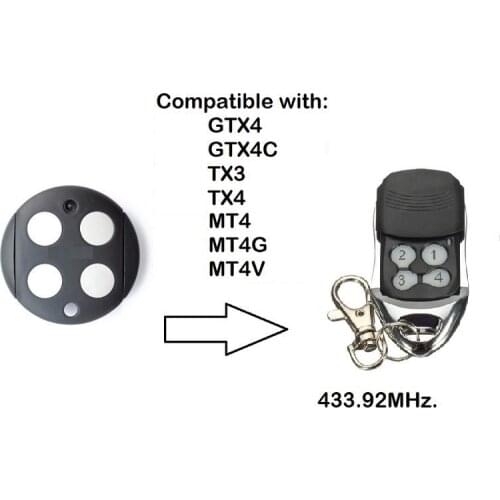 For MT4,MT4G,MT4V garage door replacement remote control 433.92mhz