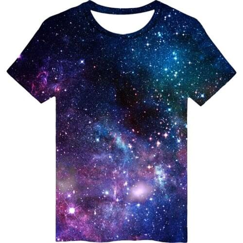 Summer Fashion Purple Space Galaxy 3d T Shirts Cool Hip Hop Men Women T-shirt Casual Short Sleeve 3D T-shirts Tee Shirt Tops 4XL