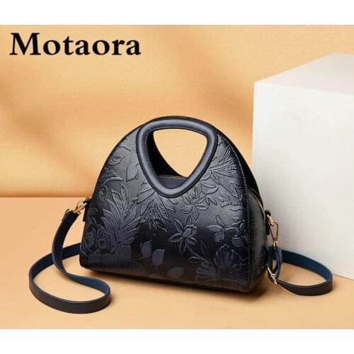 MOTAORA 2021 New Women Handbag High Quality Retro Leather Shoulder Bags Female Vintage National Style Crossbody Bag For Women