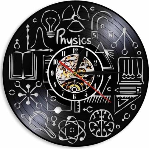 Physics Vinyl Record Wall Clock Modern Design Art Wall Decorative Handmade Time Clock 3D Wall Watch For Physics Lover