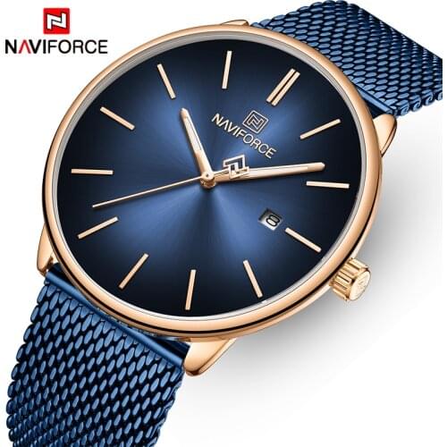 NAVIFORCE Top Luxury Brand Watches Men Quartz Watch Stainless Steel Waterproof Business Clock Wristwatch Date Relogio Masculino
