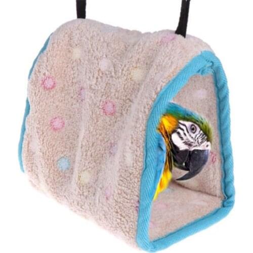 New Winter Warm Creative Bird Plush Hut Tent Hanging Bed Nest Cage Hammock For Parrot Parakeet