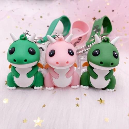 New Epoxy Little Dinosaur Keychain Miss Sister Fat Dinosaur Keychain Couple Bag Pendant Car Pendant