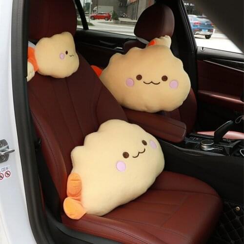 Cute Fried Shrimp Car Shoulder Pad Car Office Sofa Cushion Pillow Shrimp Key Pendant Car Neck Pillow Plush