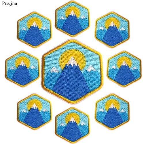 Prajna 10PCS Wholesale Space Outdoor Patch Iron On Embroidered Patches For Clothing Mountains Applique Patches On Clothes Badges