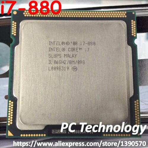 Origina Intel Core i7-880 CPU 3.06GHz 8M Quad-Core LGA1156 45nm 95W i7 880 Processor Desktop CPU free shipping