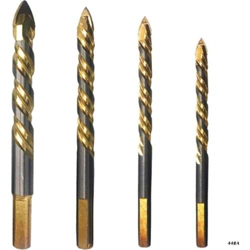 Durable Titanium-plated Drilling Bits Drill Bit Set for Tile/Concrete/ Brick/Glass/ Plastic Wear-resistant Hand Tools