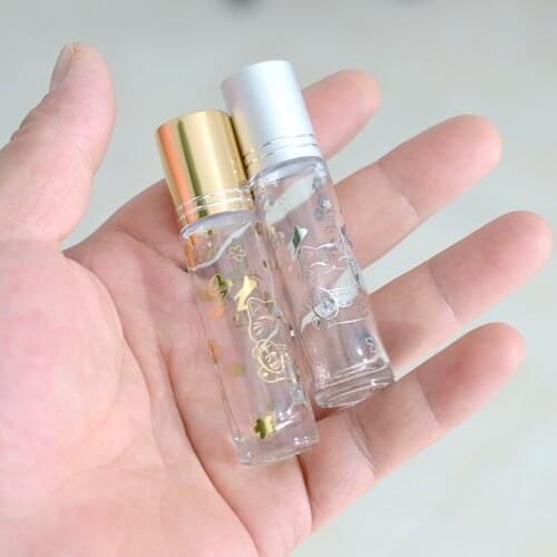 10ML Portable Bronzing Lucky Cat Roll-on Essential Oil Empty Glass Perfume Bottle 100PCS/LOT