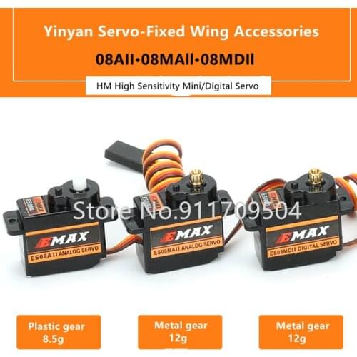 Yinyan ES08A MA MD II server 12g EMAX 9g metal plastic gear steering gear armForward and reverse steering gear