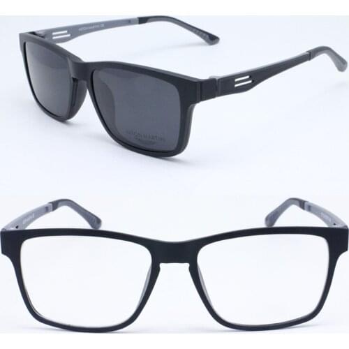 Retailsale P002 TR90 full rim with megnatic clip on removable sunglasses polarized lens square optical frames free shipping