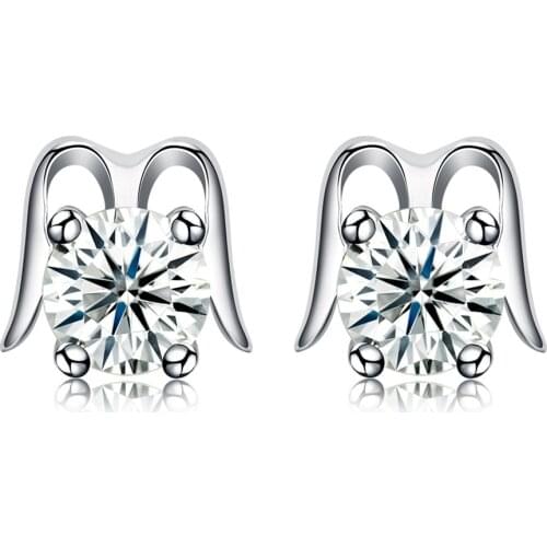 ZEMIOR Letter M Shape Earrings For Women Sterling Silver 925 Jewelry Elegant Cubic Zirconia Earrings Stud Trendy Accessories