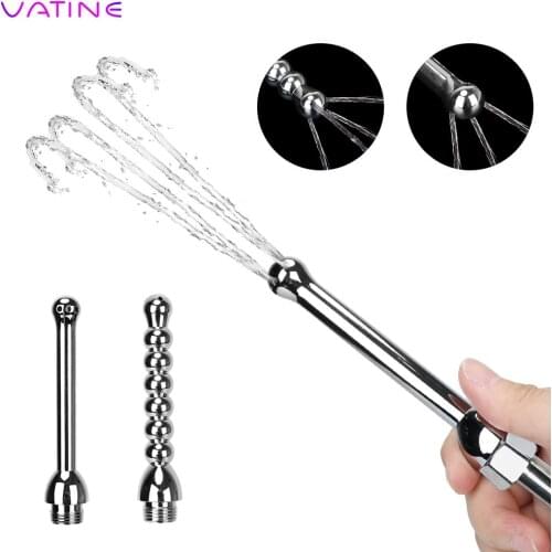 Vaginal Cleaning Shower Nozzle Anus Clean Plug Kit Anal Enema Cleaner Aluminum Alloy Anal Beads Sex Tools for Couples