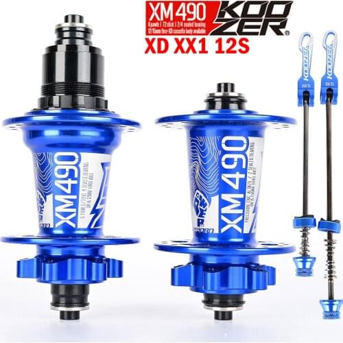 Bicycle Hub XX1 XD 12Speed Cassette Body Hubs Koozer XM490 PRO Sealed 4 Bearing Mountain Bike Hub QR Thru 28 32 36Holes XDR Hub