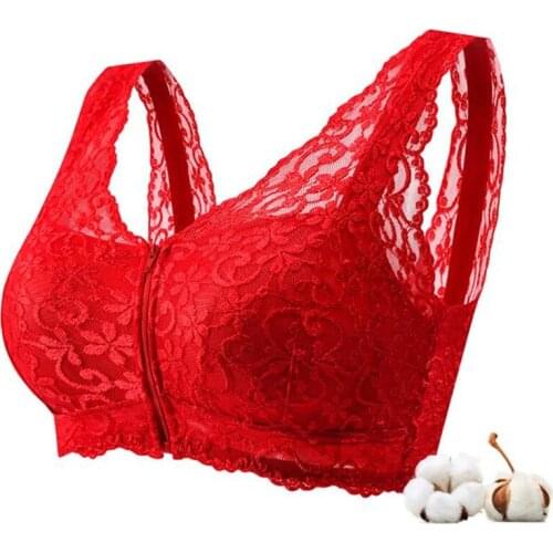 H4672 Women Breathable No Steel Ring Bra After Breast Cancer Surgery Artificial Prosthesis Fake Breast Front Buckle Special Bras