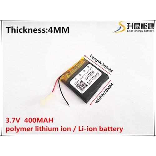 1pcs [SD] 3.7V,400mAH,[403030] Polymer lithium ion / Li-ion battery for TOY,POWER BANK,GPS,mp3,mp4,cell phone,speaker