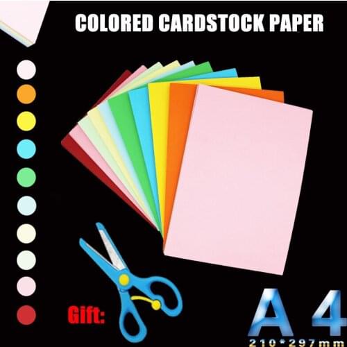 180g Office Stationary A4 Colored Cardstock Paper Kid Handmade Craft Paper DIY Cardboard Paper 100 Sheets