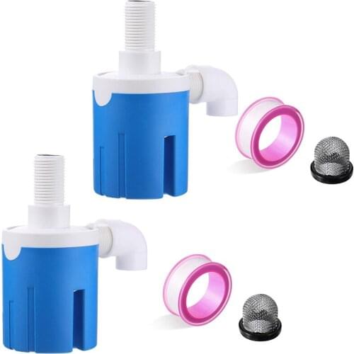 2 Pack 1/2 Inch Water Float Valve Inlet Float Valve, Water Level Adjustment Tank Float Valve