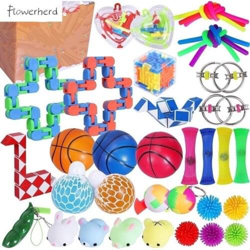 36 Pack Fidget Toys Set Sensory Toys Training & Behaviour Aids Anti-Anxiety Tools for Kids and Adult Relief Stress Squeeze Bean