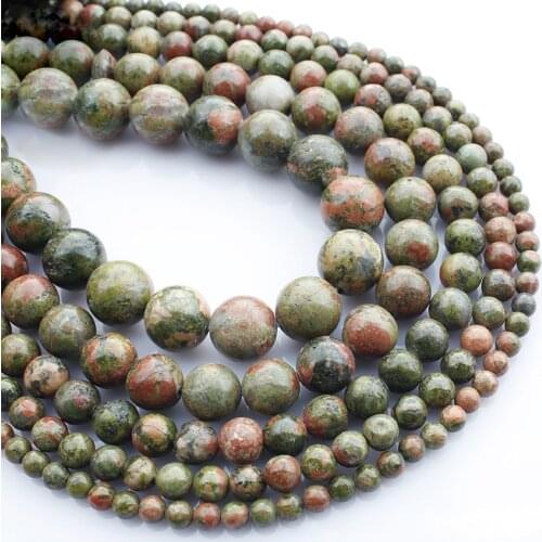 4mm 6mm 8mm 10mm 12mm Round Natural Unakite Stone Loose Beads Lot For Jewelry Making DIY Crafts Findings