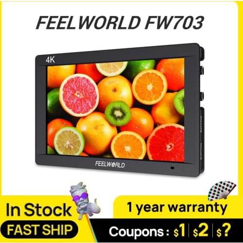 FEELWORLD FW703 7 Inch IPS Full HD 3G SDI 4K HDMI On Camera DSLR Field Monitor 1920x1200 with Histogram for Stabilizer Camera