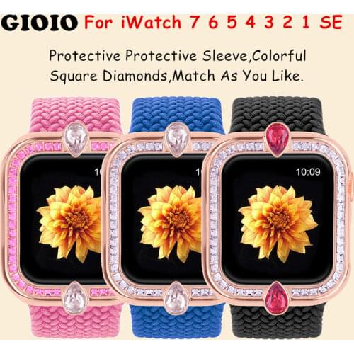 Diamond Metal Protective Case for Apple Watch Cover Series 6 SE 5 4 3 2 1 38MM 42MM For IWatch 54 40mm 44mm iWatch accessories
