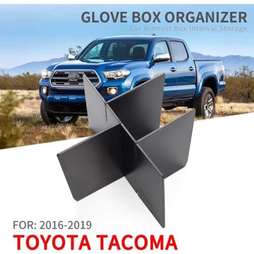 Smabee Car Armrest Box Interval Storage For Toyota TACOMA 2016-2019 Storage Console Tidying Box Black Central Storage Box