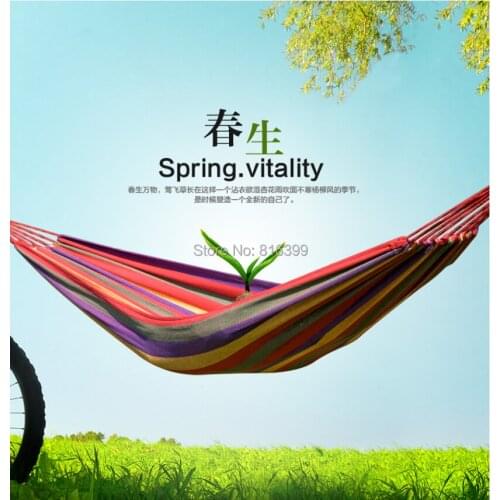 Free shipping 230*150cm New Huge Double Cotton Fabric Hammock Air Chair Hanging Swinging Camping Outdoor Red