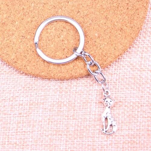 20pcs cat Keychain 25*9mm Pendants Car Key Chain Ring Holder Keyring Souvenir Jewelry Gift