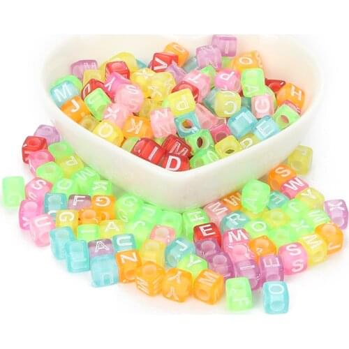200Pcs Mixed Colorful Letter Acrylic Beads 6mm For Jewellery Marking Loose Spacer Beads Bracelet Necklace Charm Jewelry Finding
