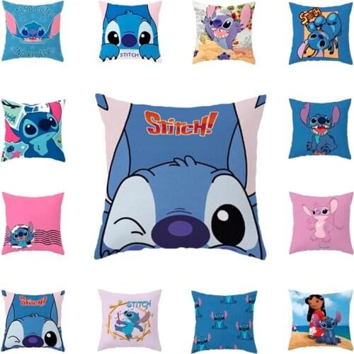 Disney Lilo Stitch Series Pillowcase Cartoon Anime Sofa Pillow Case Childrens Room Indoor Decorations Home Textiles