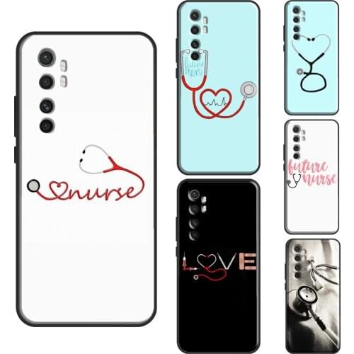 Doctor Nurse Heart Stethoscope For Xiaomi Mi 11 Lite Note 10 Mi 11 Ultra 10T Pro Phone Case For POCO F3 F1 F2 M3 X3 Pro