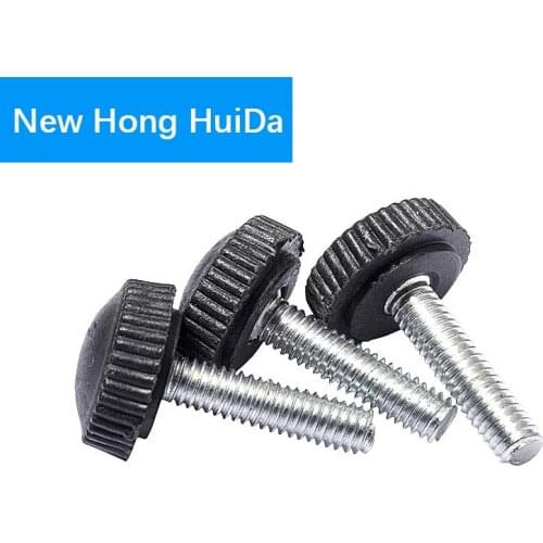 Black Bakelite Hand Screw Round Fillister Head Plastic Knurled Knoba Hand Screw Bolt Tighten Thumb Screw M4 M5