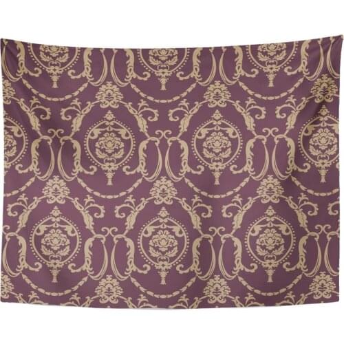 French Damask Pattern Elegant Luxury Fabrics Red Color Antique Baroque Tapestry Home Decor Wall Hanging for Living Room Bedroom