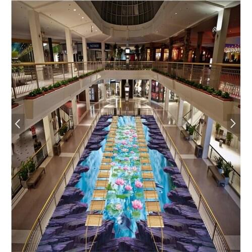 Photo floor wallpaper 3d stereoscopic waterfall PVC waterproof floor self-adhesive 3D floor Home Decoration