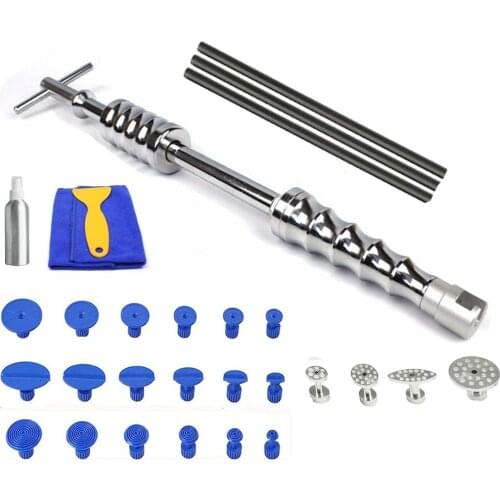 Car Dent Repair Tools Puller Hammer Slide Hammer and Pulling Tab Glue Tabs Dent Remove for Auto Bady