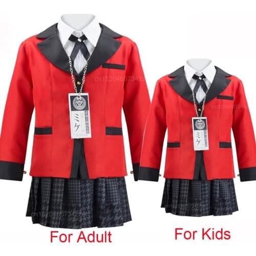 Kakegurui Jabami Yumeko Cosplay Costume Girl Anime Japanese JK Uniform Girls Halloween Party Yumeko Jabami Cosplay Costumes 6PCS