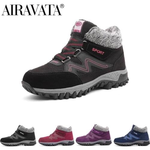 Newbeads Mens and Womens Lace Up Casual Snow Boots Warm Plush Thicken Couple Velcro Sports Cotton Shoes Sneakers