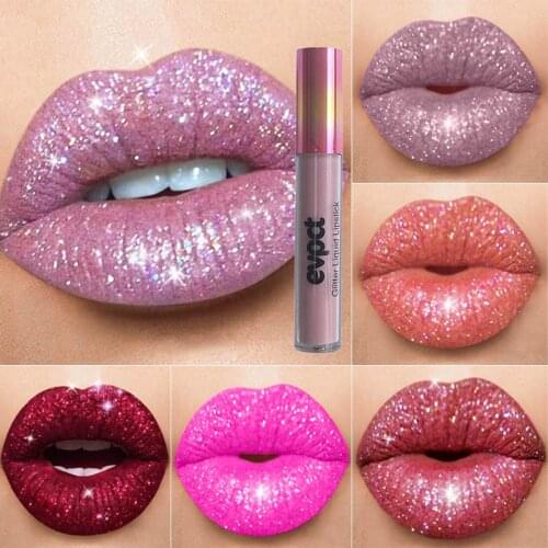 15 Colors Matte Glitter Lip Gloss Diamond Shimmer Nude Makeup Liquid Lipsticks Waterproof Long Lasting Lip Tint Shiny Cosmetics